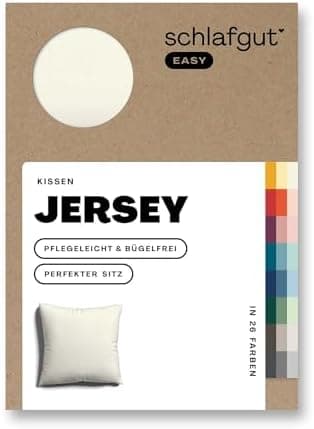 Schlafgut Easy Jersey Kissenbezug 40 x 40 cm – 100% Baumwolle, superweich & atmungsaktiv, Green Mid