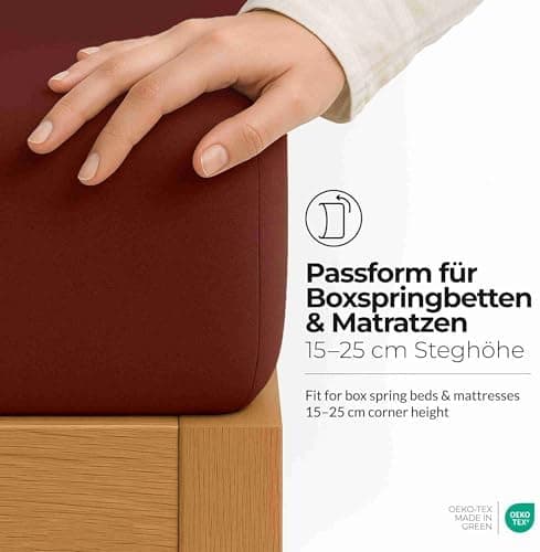 etérea Jersey-Spannbettlaken 80x200 cm Weiß – 100% Baumwolle, OEKO-TEX MADE IN GREEN & STANDARD 100