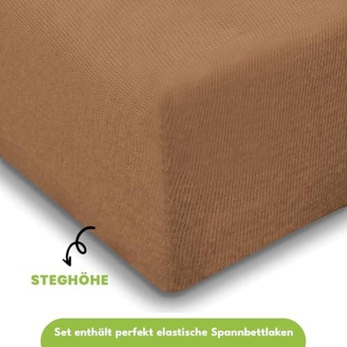 Julido Jersey-Spannbettlaken 140x200 cm – Baumwolle, OEKO-TEX® Standard 100, hautfreundlich & allergikergeeignet, Grün