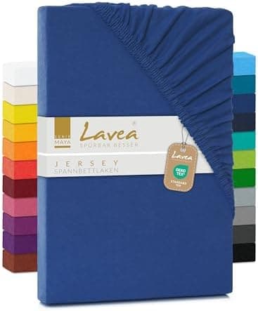 Lavea Spannbettlaken 120x200 cm – atmungsaktives Baumwoll‑Jersey, passend für Matratzen bis 20 cm (Mittelgrau)