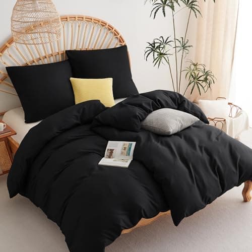 WAVVE Bettwäsche 135x200 – 4‑teiliges Mikrofaser‑Set Anthrazit (inkl. 2×80×80 cm Kissenbezüge) mit Reißverschluss, OEKO‑