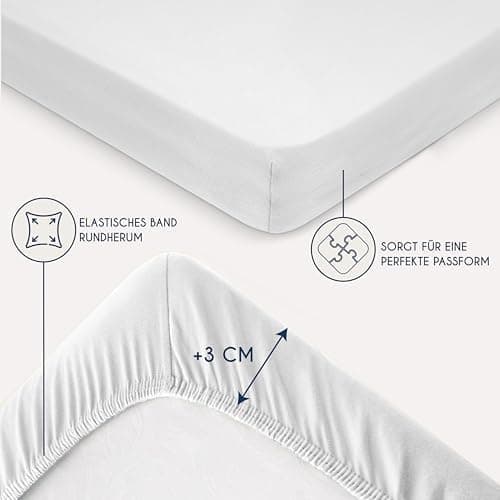 Dreamzie Spannbettlaken 90x190/200 cm – 100% Jersey‑Baumwolle, OEKO‑TEX STANDARD 100