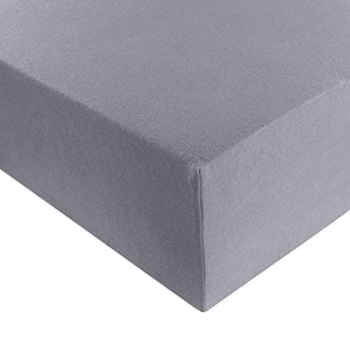 Heim24h Spannbettlaken 120x200 cm (bis 30 cm) – 100% Baumwolle Jersey, Schwarz