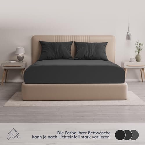 Dreamzie Topper-Spannbettlaken 180×200–200×200 cm – Jersey-Baumwolle 150 g/m², OEKO‑TEX STANDARD 100, extra niedrige Sei