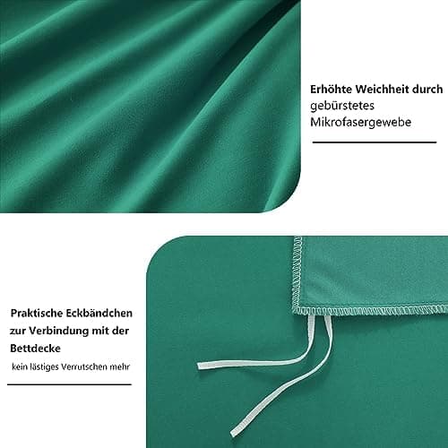 RUIKASI Bettwäsche-Set 4-teilig 135x200 Mikrofaser, 2x Bettbezug 135x200 + 2x Kissenbezug 80x80 cm, OEKO‑TEX, weich & bü