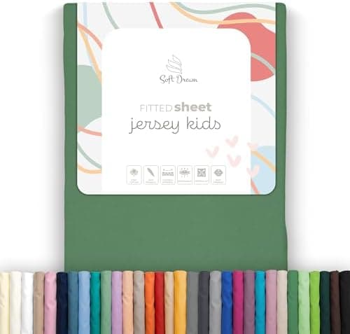 Soft Dream Spannbettlaken 90x200 cm Dunkelgrau – 100% gekämmte Baumwolle Jersey – für Kinder- & Juniorbett