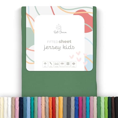 Soft Dream Spannbettlaken 90x200 cm Dunkelgrau – 100% gekämmte Baumwolle Jersey – für Kinder- & Juniorbett