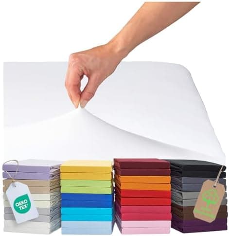 MALIKA® Spannbettlaken 120x200 cm – Jersey-Baumwolle Spannbetttuch, passend für Matratzen bis 28 cm