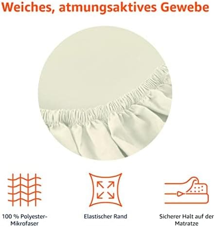 Amazon Basics Spannbettlaken – Mikrofaser Spannbetttuch 150 x 200 x 30 cm (für Matratzen bis 30 cm)