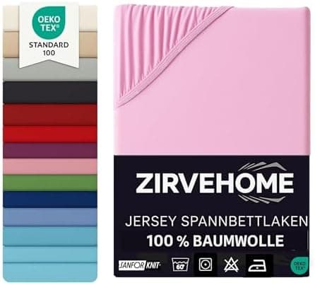 Spannbettlaken 120x200 cm – Jersey 100% Baumwolle – für Matratzen bis 25 cm Höhe