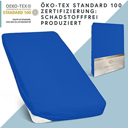 MOON-Luxury Spannbettlaken/Spannbetttuch Jersey-Stretch 230 g/m² OEKO-TEX – anthrazit, 90×200–100×220