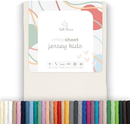 Soft Dream Spannbettlaken 90x200 cm Dunkelgrau – 100% gekämmte Baumwolle Jersey – für Kinder- & Juniorbett