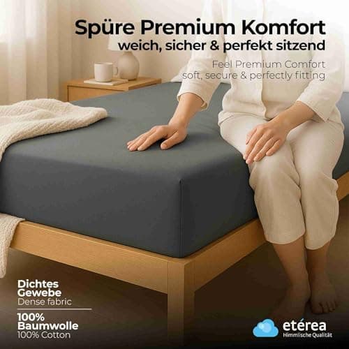 etérea Jersey-Spannbettlaken 80x200 cm Weiß – 100% Baumwolle, OEKO-TEX MADE IN GREEN & STANDARD 100