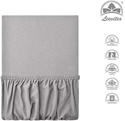 leevitex® Spannbettlaken 180x200–200x200 cm | 100% Jersey-Baumwolle | für Matratzen bis 25 cm