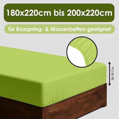Jersey-Spannbettlaken / Spannbetttuch – 100% Baumwolle, 180x200–200x200 cm