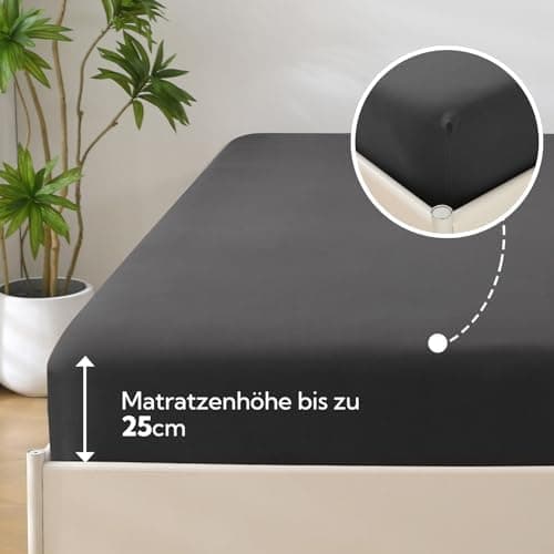 SOULFUL Spannbettlaken 120 x 200 cm (bis 25 cm Matratzenhöhe) – 100% gewaschene Baumwolle, atmungsaktiv & leinenartiger