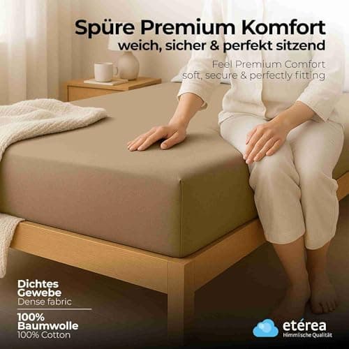 etérea Jersey-Spannbettlaken 80x200 cm Weiß – 100% Baumwolle, OEKO-TEX MADE IN GREEN & STANDARD 100