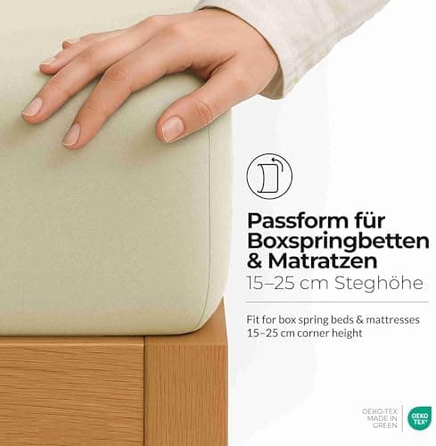 etérea Jersey-Spannbettlaken 80x200 cm Weiß – 100% Baumwolle, OEKO-TEX MADE IN GREEN & STANDARD 100