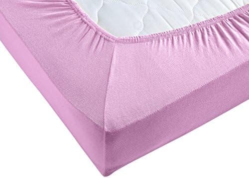 Jersey-Spannbettlaken 100% Baumwolle – 90–100×200 cm, für Matratzen bis 25 cm (Steghöhe bis 23 cm), Beige