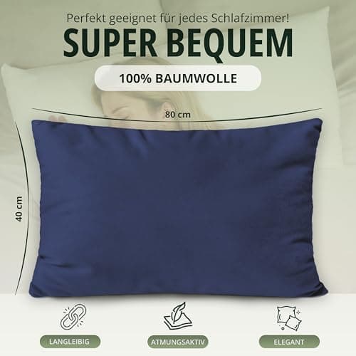 NatureMark Jersey Kissenbezüge – weich & atmungsaktiv, hautfreundlich – 40x40 cm, Anthrazit
