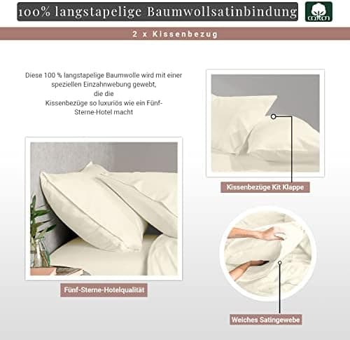 Pizuna Kissenbezüge 2er-Pack 40 x 80 cm Dunkelblau – 100% Langstapel-Baumwolle, 400 Fadenzahl