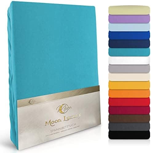 MOON-Luxury Spannbettlaken/Spannbetttuch Jersey-Stretch 230 g/m² OEKO-TEX – anthrazit, 90×200–100×220