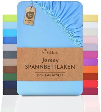 NatureMark Jersey-Spannbettlaken – 100% Baumwolle, 120 x 200 cm (Schoko Braun)