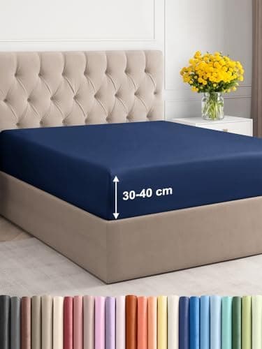 Spannbettlaken 180x200 cm – Extra tiefes Spannbetttuch bis 40 cm (16") – Weiche gebürstete Mikrofaser, knitterfrei & sch