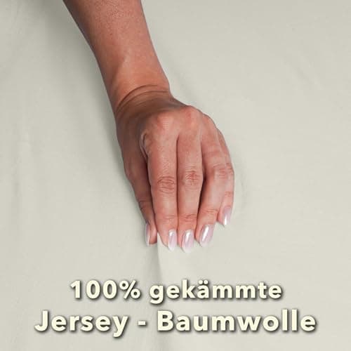 STUDIO Basic Spannbettlaken 200×220 cm – Jersey aus 100% gekämmter Baumwolle, elastisch & bügelfrei, passend für Matratz