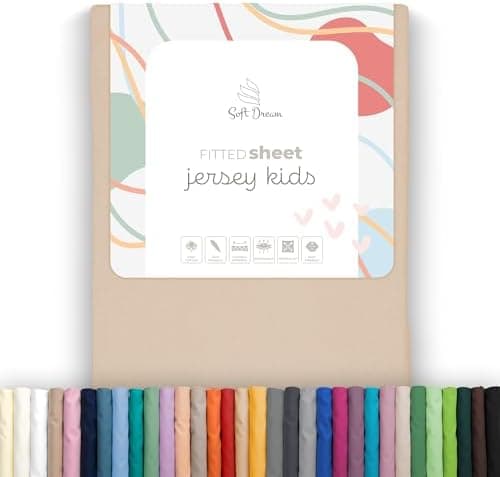 Soft Dream Spannbettlaken 90x200 cm Dunkelgrau – 100% gekämmte Baumwolle Jersey – für Kinder- & Juniorbett