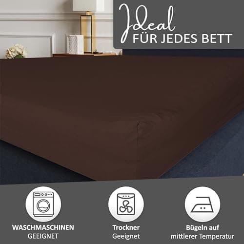 Leonado Vicent Spannbettlaken – 100% Baumwolle Jersey, Größen 180×200 & 200×200 cm, Grau