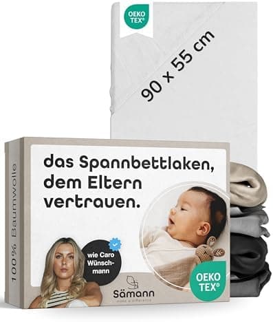 Sämann® Spannbettlaken Jersey 90x200 cm – Baumwolle, anthrazit