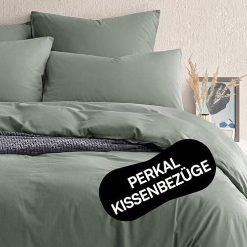 Perkal Kissenbezug Set 40x80 cm (2er) – 100% Bio-Baumwolle