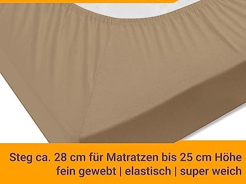 Jersey-Spannbetttuch – 100% Baumwolle, 180–200 x 200 cm