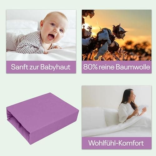 Elastisches Jersey-Spannbettlaken 90x180 cm – 100% Baumwolle, kuschelig warm