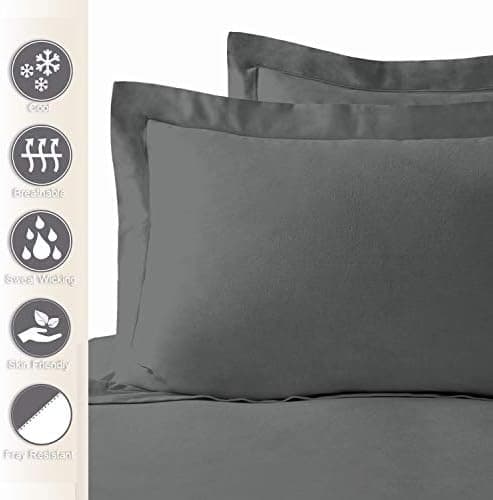 Pizuna Kissenbezüge 2er-Pack 40 x 80 cm Dunkelblau – 100% Langstapel-Baumwolle, 400 Fadenzahl