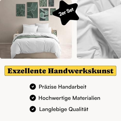 Perkal Kissenbezug Set 40x80 cm (2er) – 100% Bio-Baumwolle