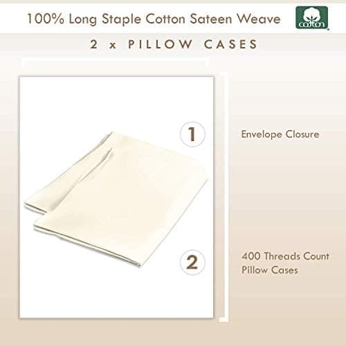 Pizuna Kissenbezüge 2er-Pack 40 x 80 cm Dunkelblau – 100% Langstapel-Baumwolle, 400 Fadenzahl