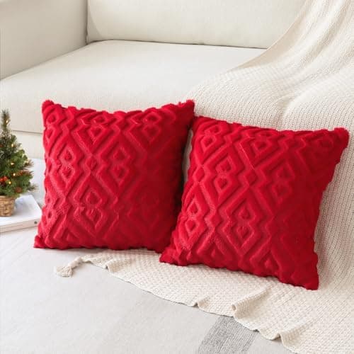 Artscope 2er-Set Kissenbezüge (40x40 cm) – weicher Kurzplüsch Wollsamt, Schneeflocke Creme Beige