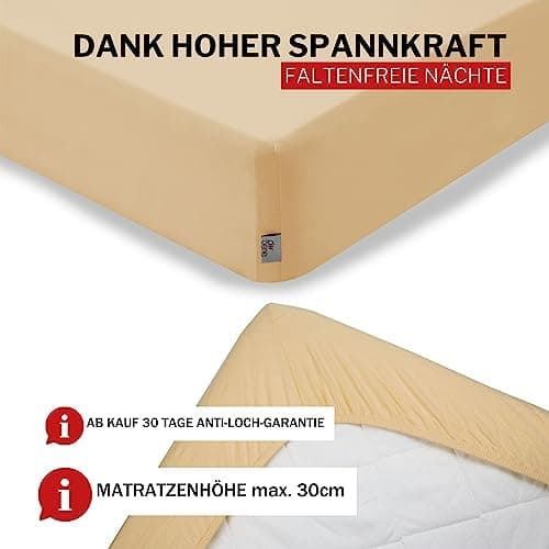 Spannbettlaken 90x200 – Jersey 100% gekämmte Baumwolle, passend für Matratzen bis 30 cm