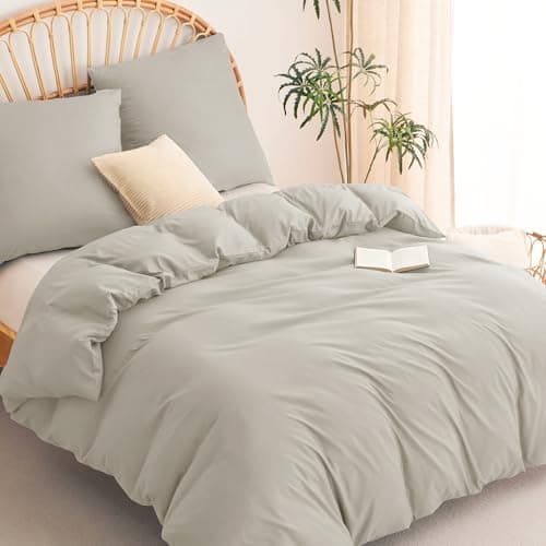 WAVVE Bettwäsche 135x200 – 4‑teiliges Mikrofaser‑Set Anthrazit (inkl. 2×80×80 cm Kissenbezüge) mit Reißverschluss, OEKO‑