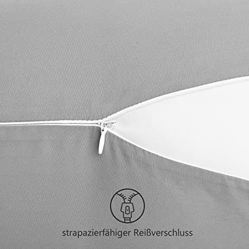 REDKEY Kissenbezug 40x80 cm 2er Set – gebürstetes Mikrofaser, Reißverschluss, waschbar bis 40°C – Anthrazit