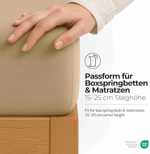 etérea Jersey-Spannbettlaken 80x200 cm Weiß – 100% Baumwolle, OEKO-TEX MADE IN GREEN & STANDARD 100