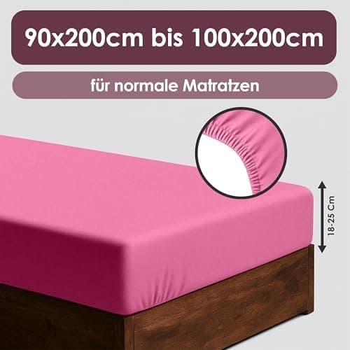 Jersey-Spannbettlaken / Spannbetttuch – 100% Baumwolle, 180x200–200x200 cm