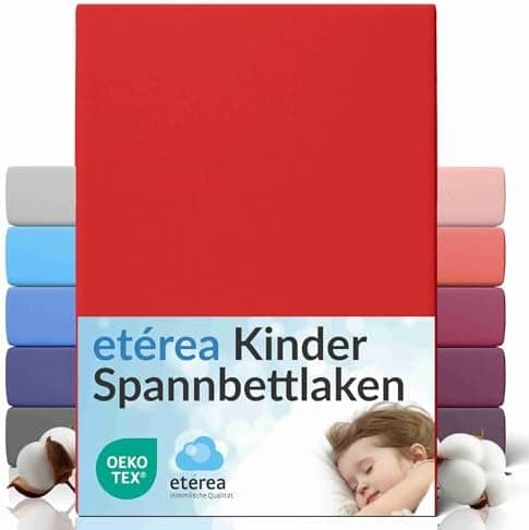 etérea Jersey-Spannbettlaken 80x200 cm Weiß – 100% Baumwolle, OEKO-TEX MADE IN GREEN & STANDARD 100