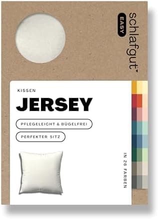 Schlafgut Easy Jersey Kissenbezug 40 x 40 cm – 100% Baumwolle, superweich & atmungsaktiv, Green Mid