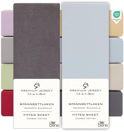 Spannbettlaken 90x200 – Jersey 100% gekämmte Baumwolle, passend für Matratzen bis 30 cm