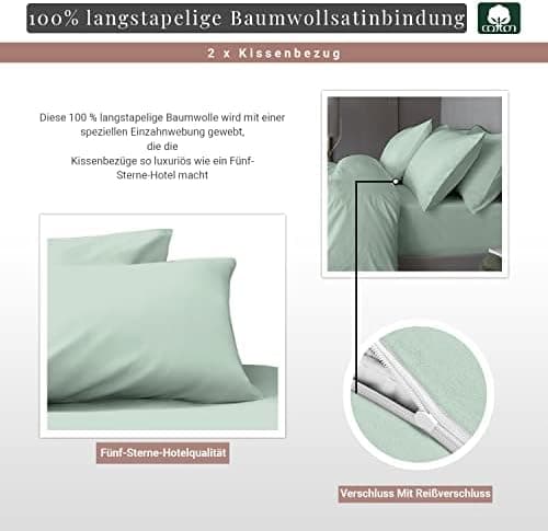 Pizuna Kissenbezüge 2er-Pack 40 x 80 cm Dunkelblau – 100% Langstapel-Baumwolle, 400 Fadenzahl