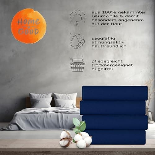 home4good Spannbettlaken 120x200 cm – Jersey 100% Baumwolle (OEKO-TEX STANDARD 100) – für Matratzenhöhe 15–25 cm, Weiß