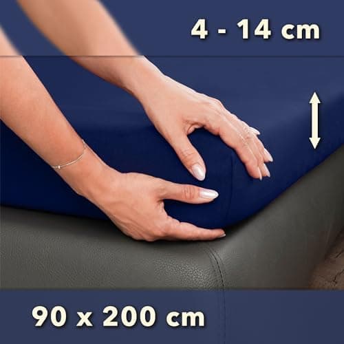 STUDIO Basic Spannbettlaken 200×220 cm – Jersey aus 100% gekämmter Baumwolle, elastisch & bügelfrei, passend für Matratz